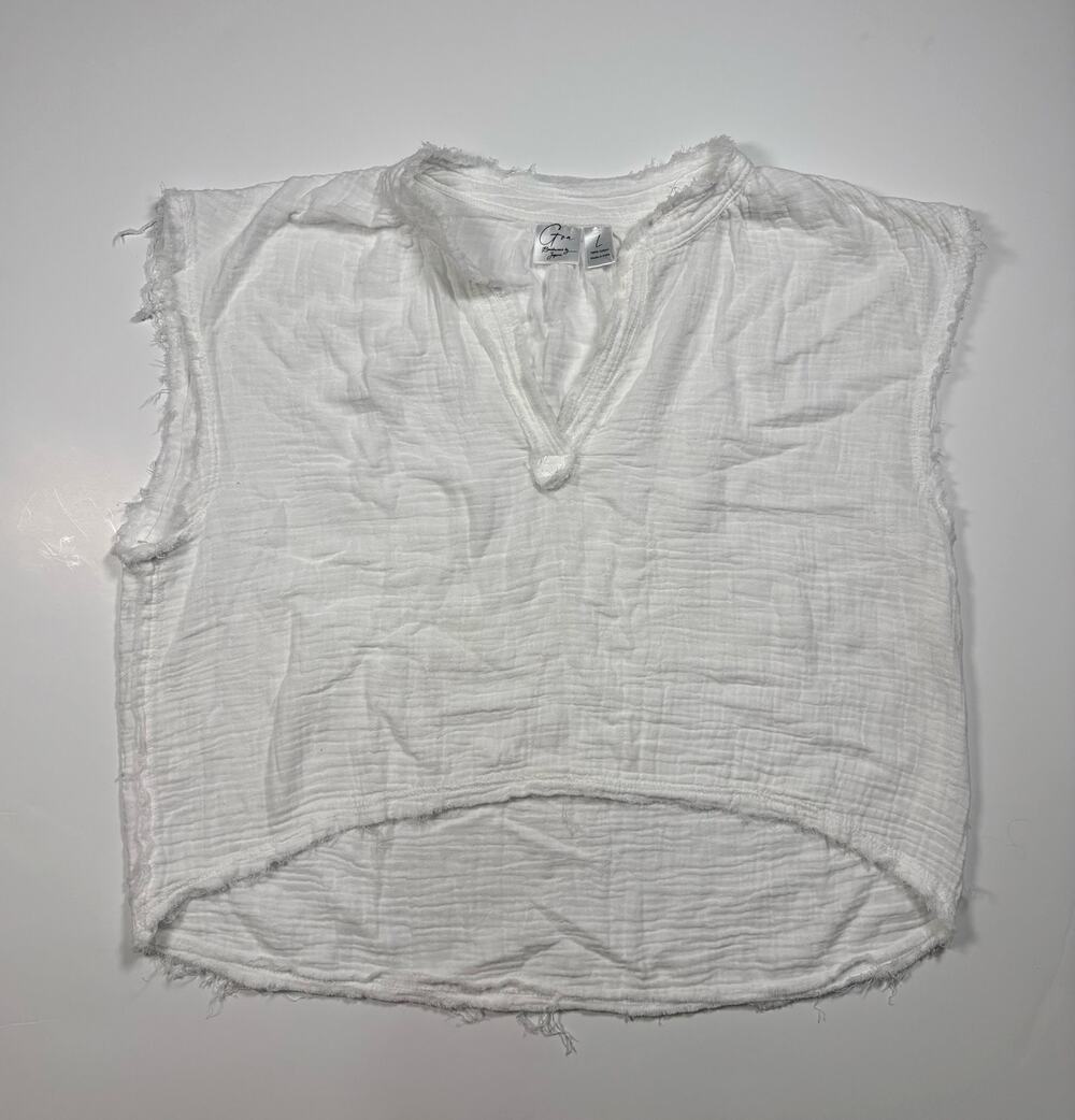 Goa Beachwear by Japna Cotton Gauze Crop Tank Women Large